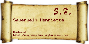 Sauerwein Henrietta névjegykártya