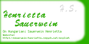 henrietta sauerwein business card